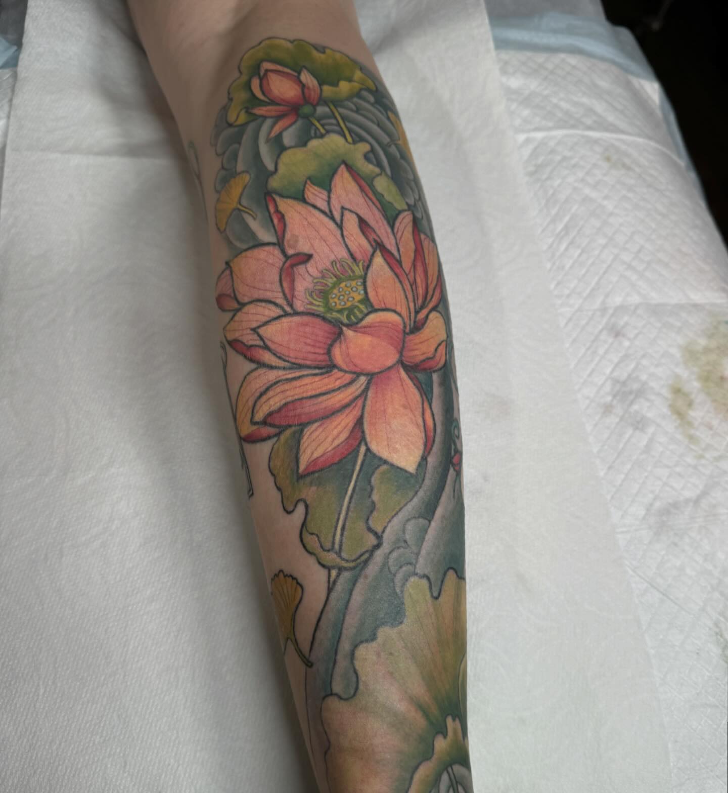 Lotus flower realism tattoo on the forearm by đź’›Kristinađź’› tattoos with intention, Minneapolis, Minnesota