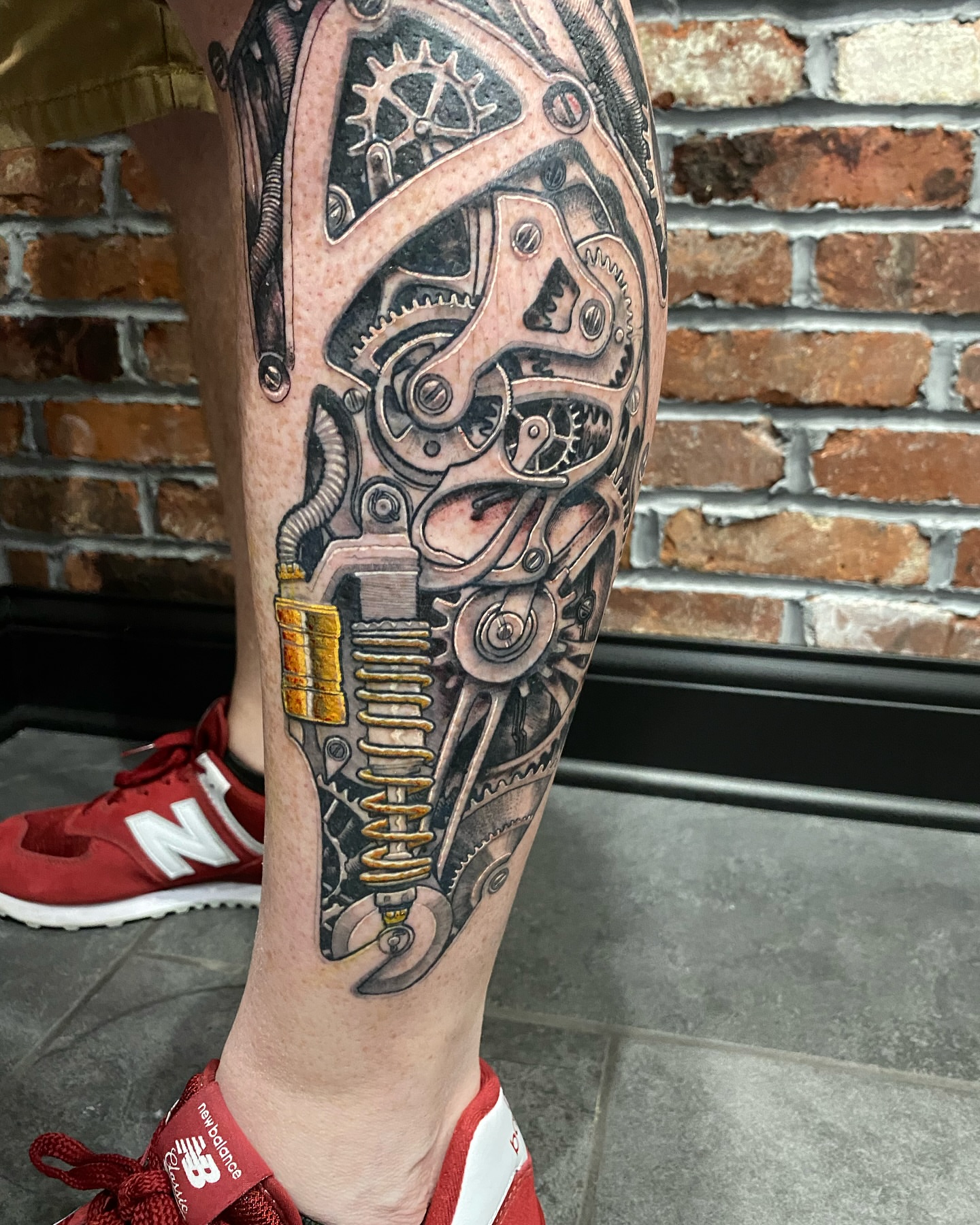 Mechanical gears realism tattoo on the forearm by Vincent C DiBiaso, Covington, Kentucky