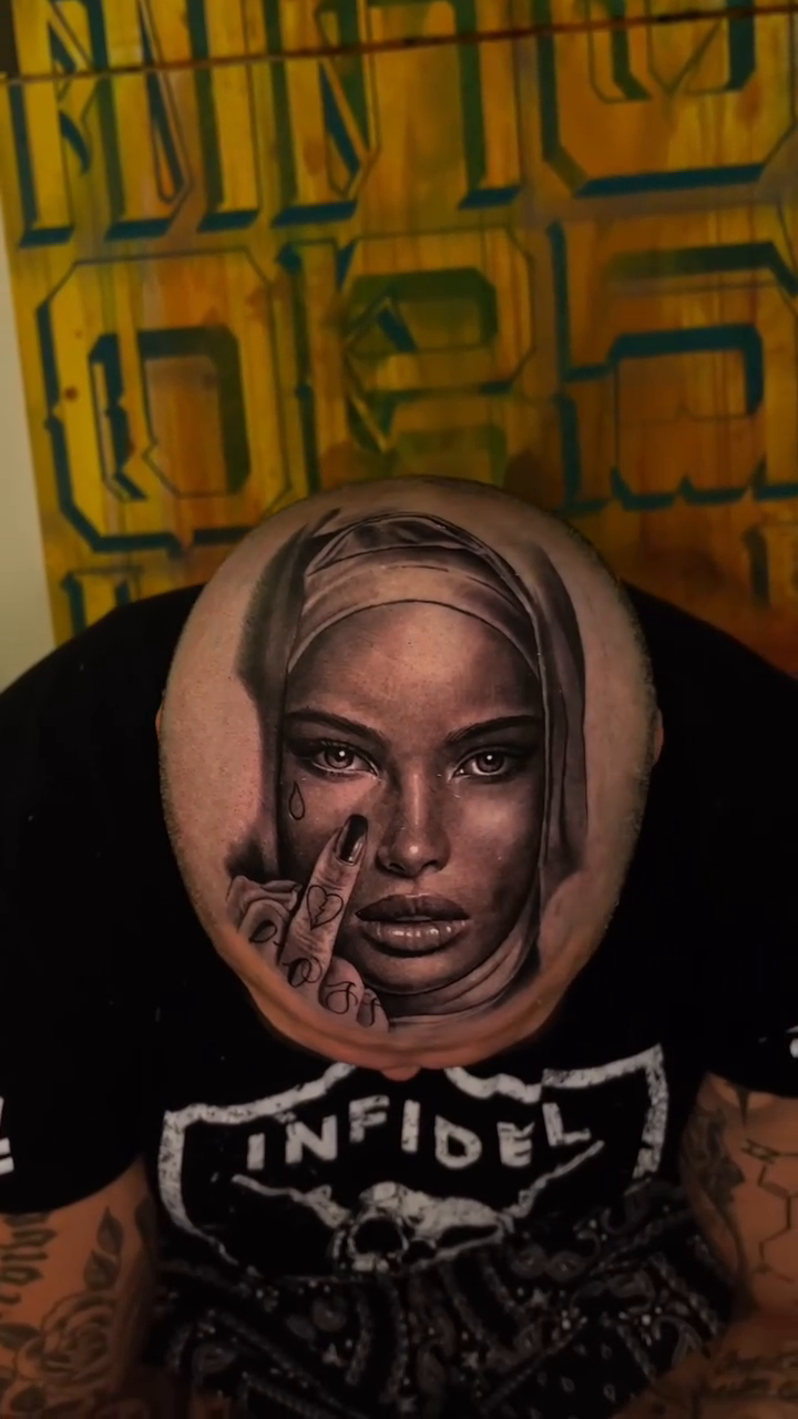 Woman's portrait realism tattoo by Richie Moreno lll