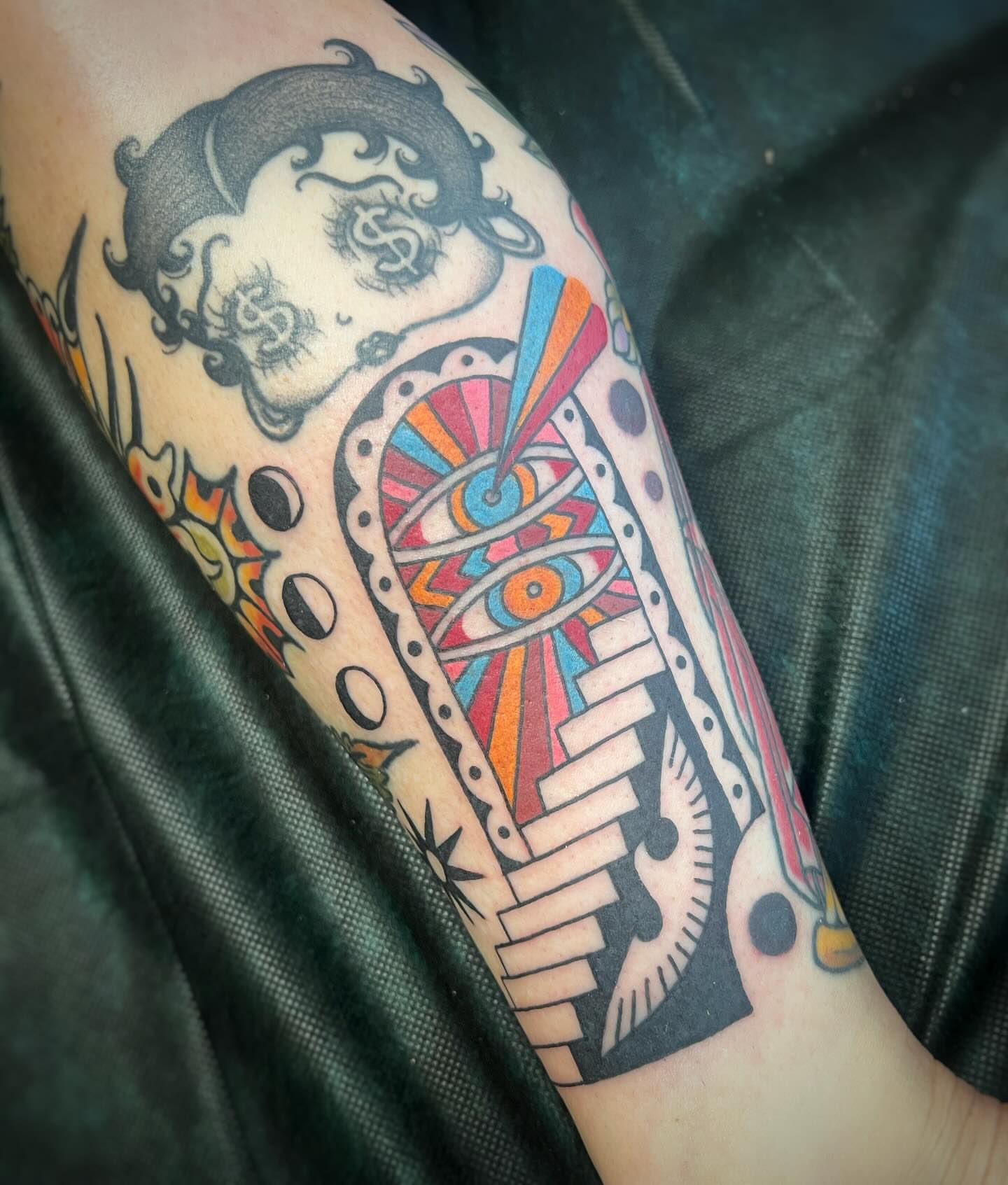 Tattoo by @maneefriday — american_traditional, geometric