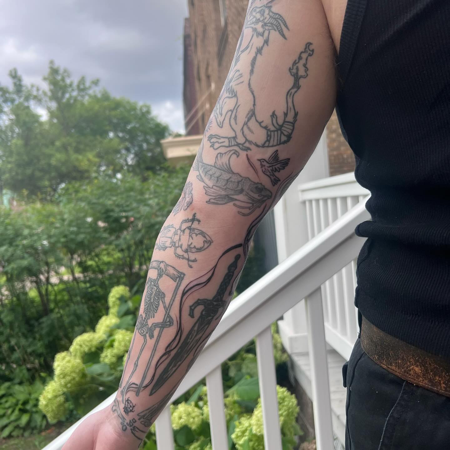 Tattoo by @birchbeast — black_and_grey