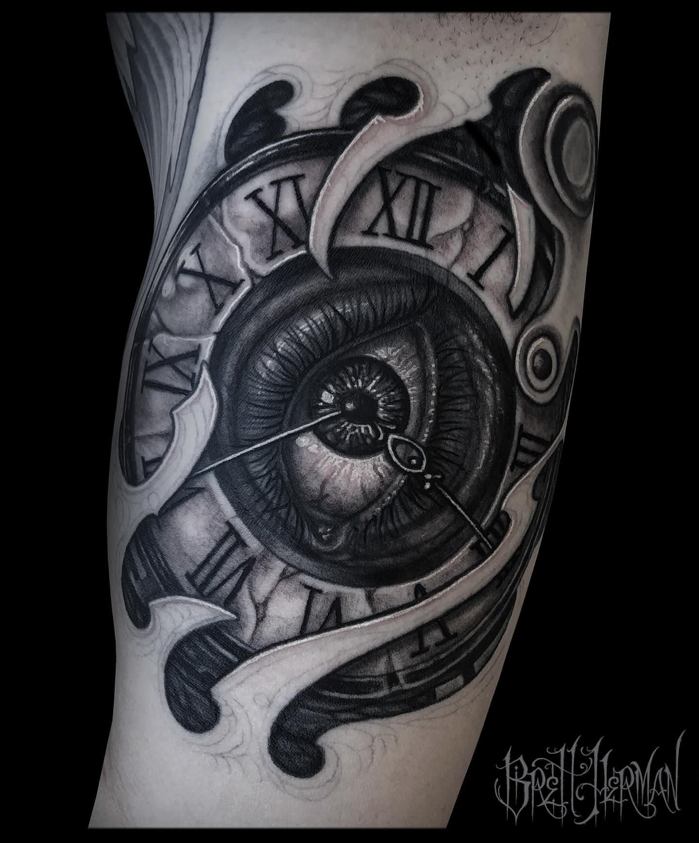 Tattoo by @brettherman — black_and_grey, realism