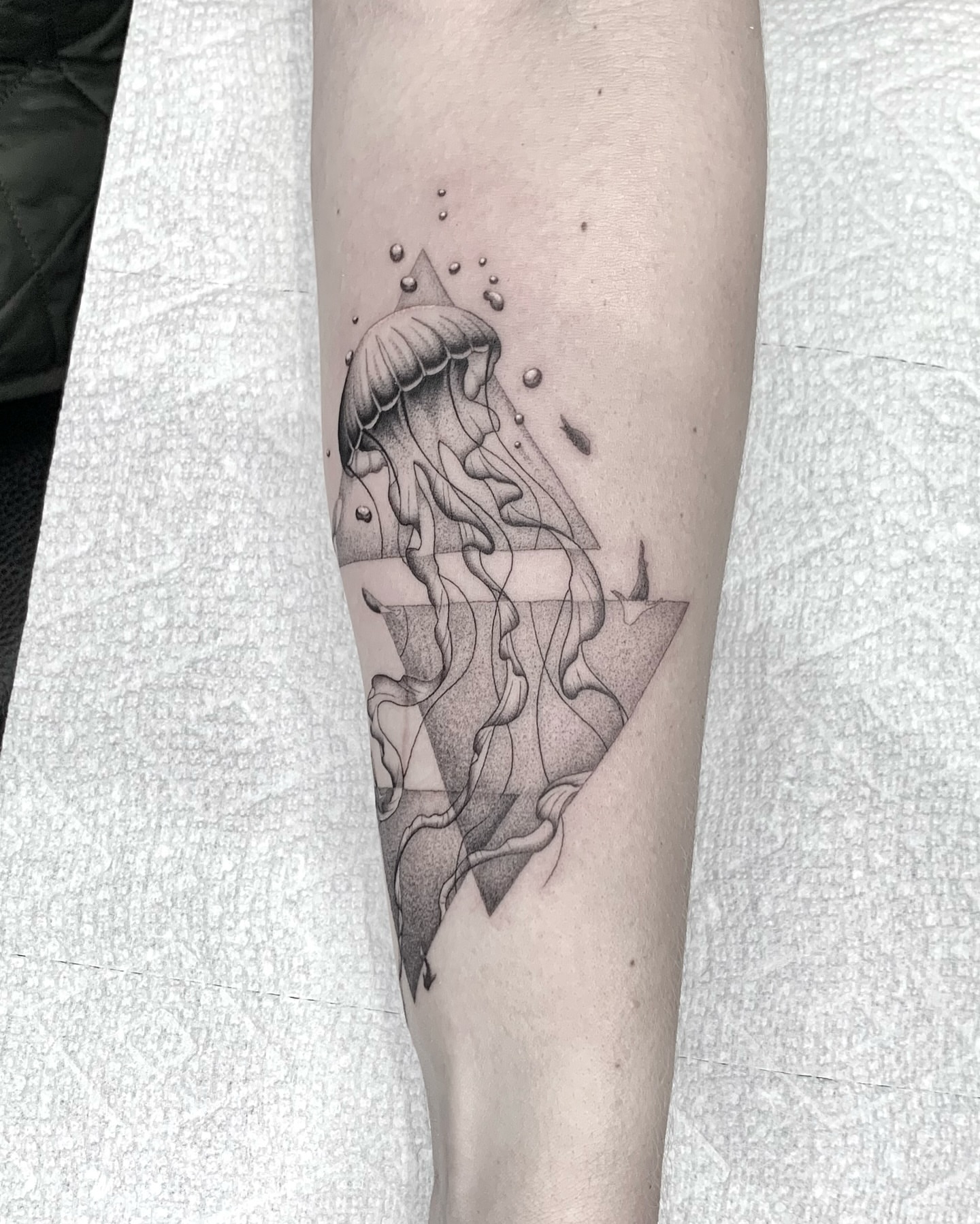 Tattoo by @lvl40lich — dotwork, geometric