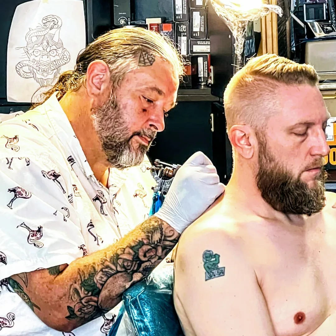 Chest tattoo American traditional tattoo on the chest by jim collins, Dayton, Ohio