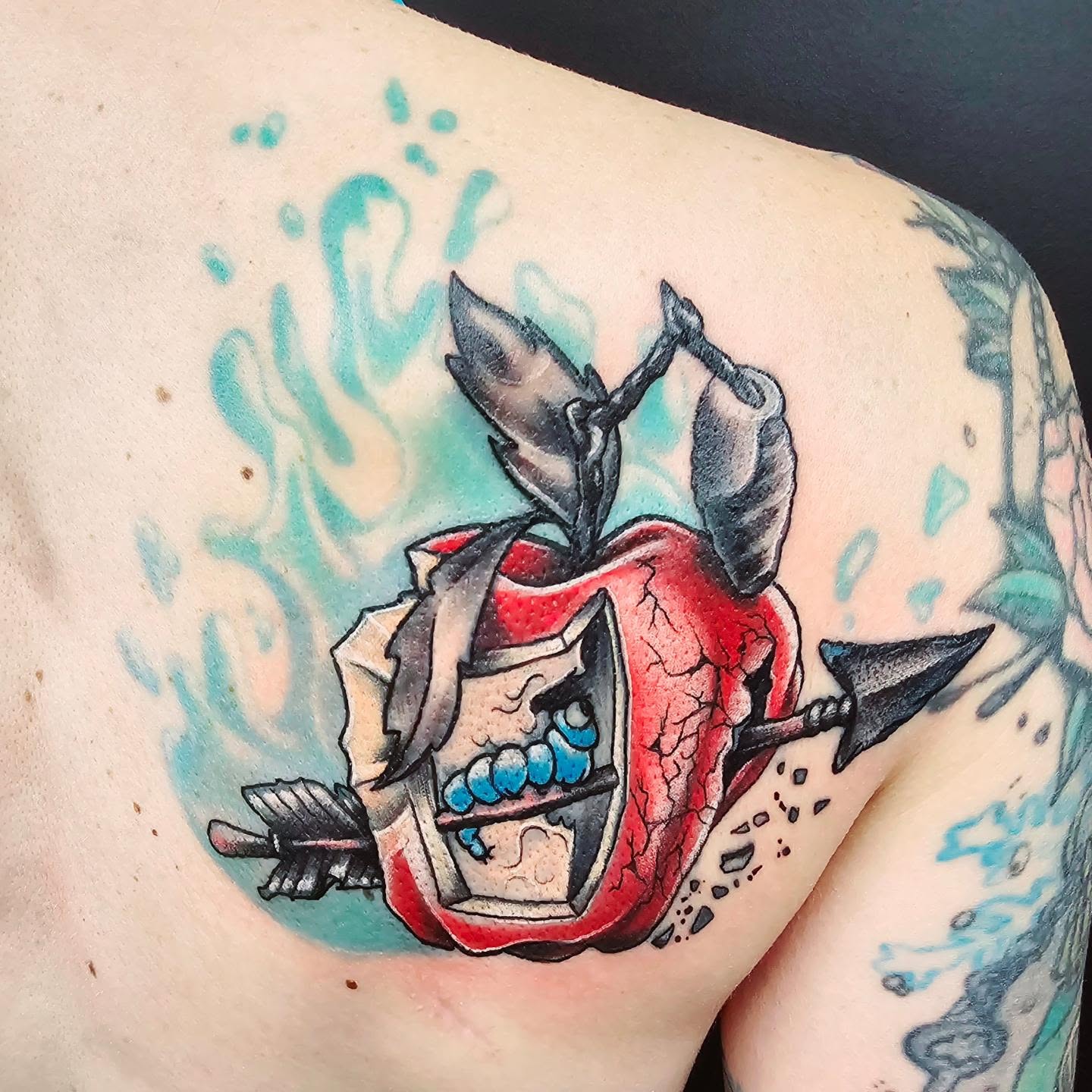 Tattoo by @cre8tionsink — american_traditional, dotwork