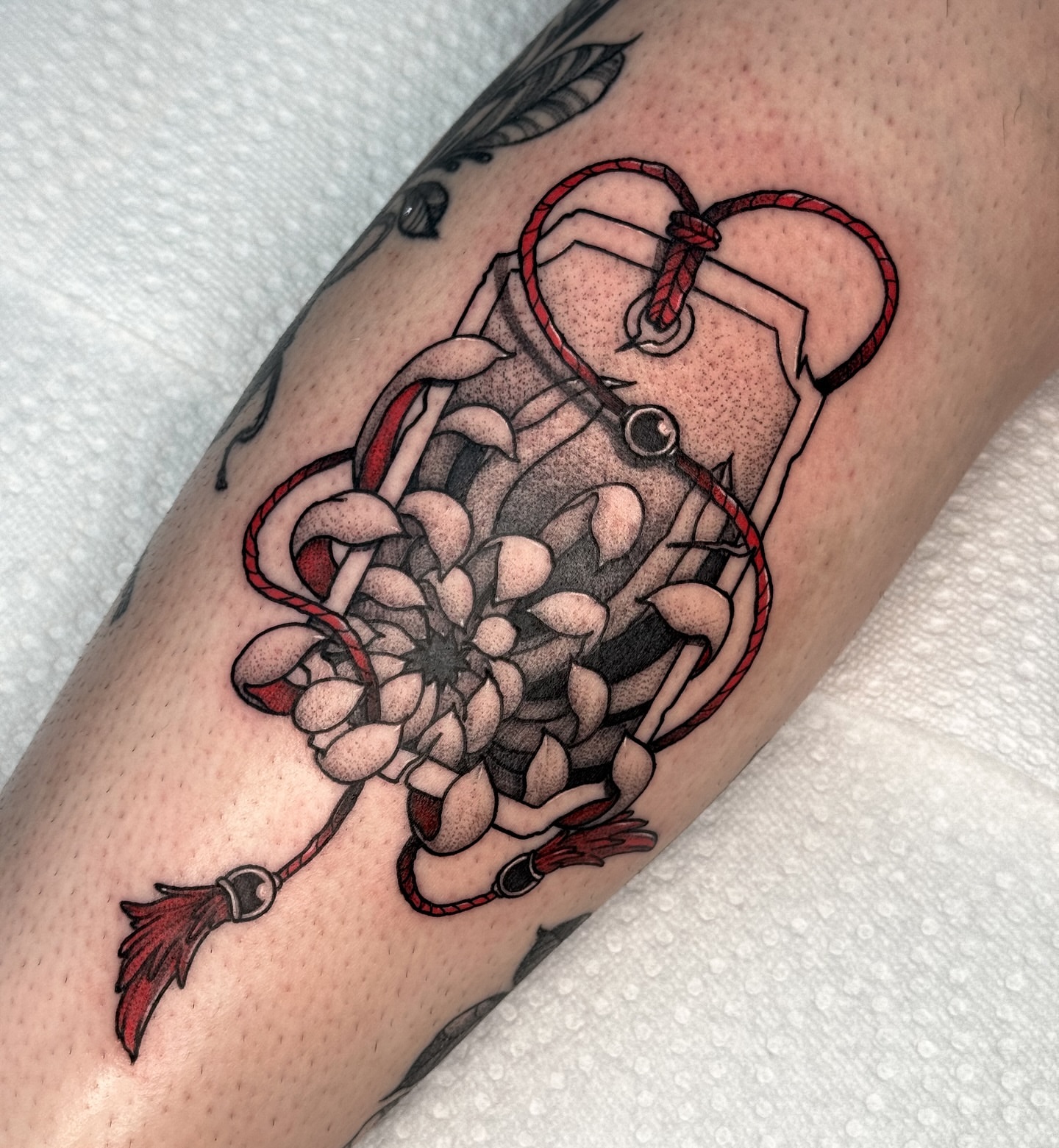 Tattoo by @doomedtattoo — dotwork, geometric