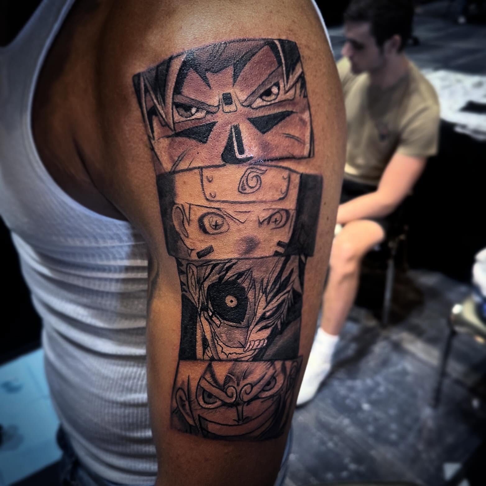 Anime characters anime tattoo on the forearm by Cyko Hernandez