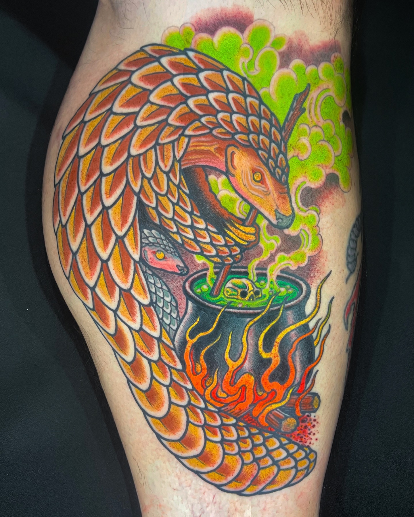 Tattoo by @curtbaer — american_traditional, dotwork