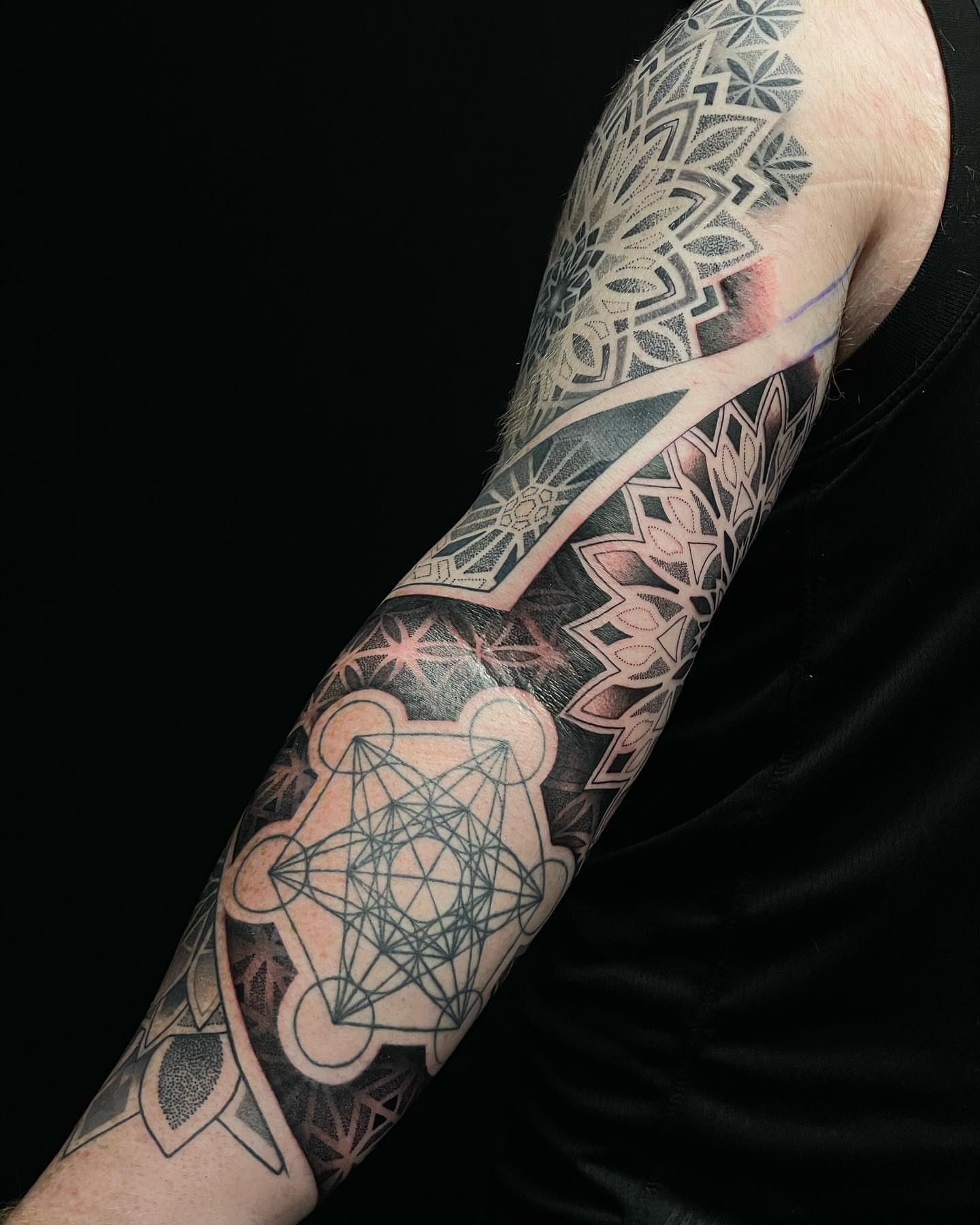 Geometric design geometric tattoo on the forearm by Jesse (Dreadzilla)