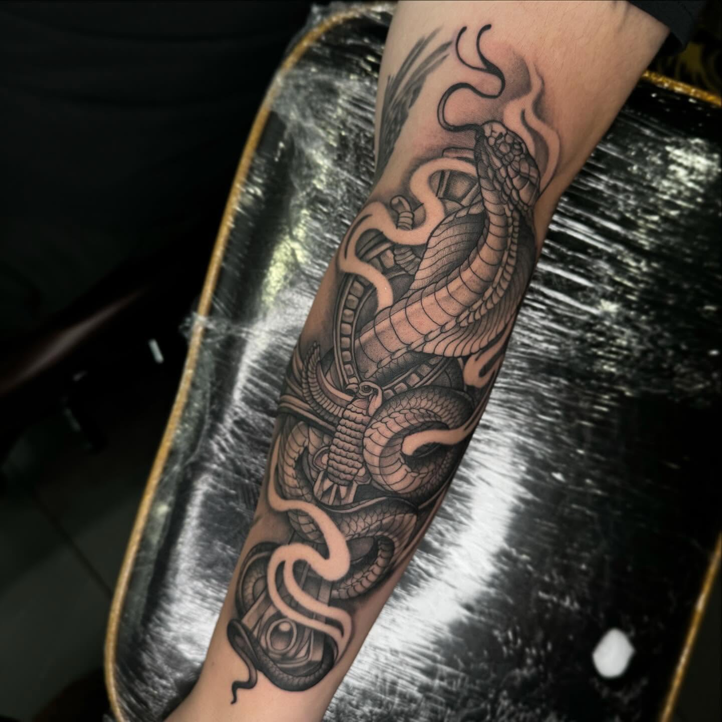Tattoo by @ryanfuttart — black_and_grey