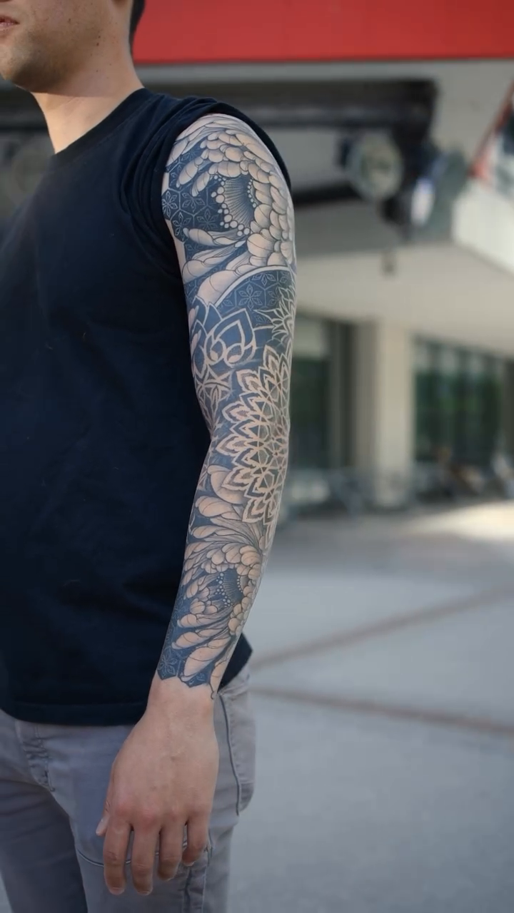 Tattoo by @fleur.tattoos — geometric, dotwork