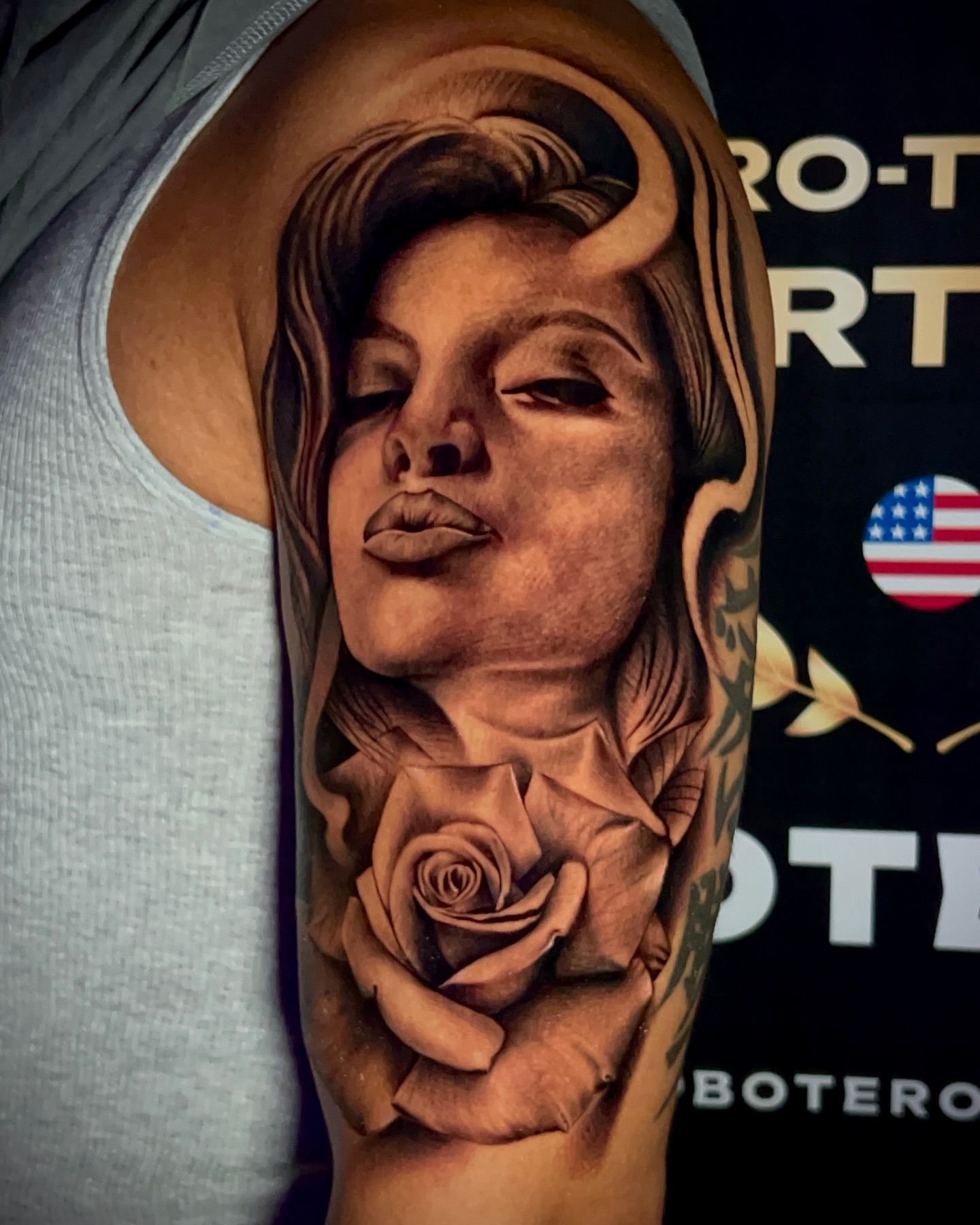Tattoo by @botero_tattoo β realism, black_and_grey