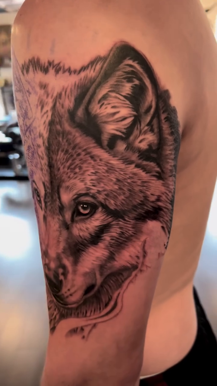 Tattoo by @justintattooart — realism, black_and_grey