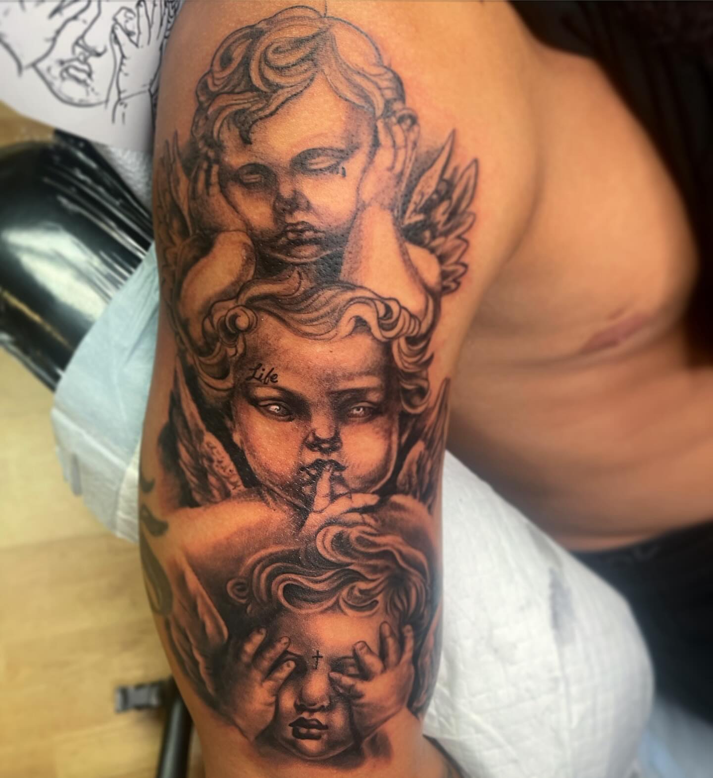 Tattoo by @yayo_rtn — black_and_grey, realism