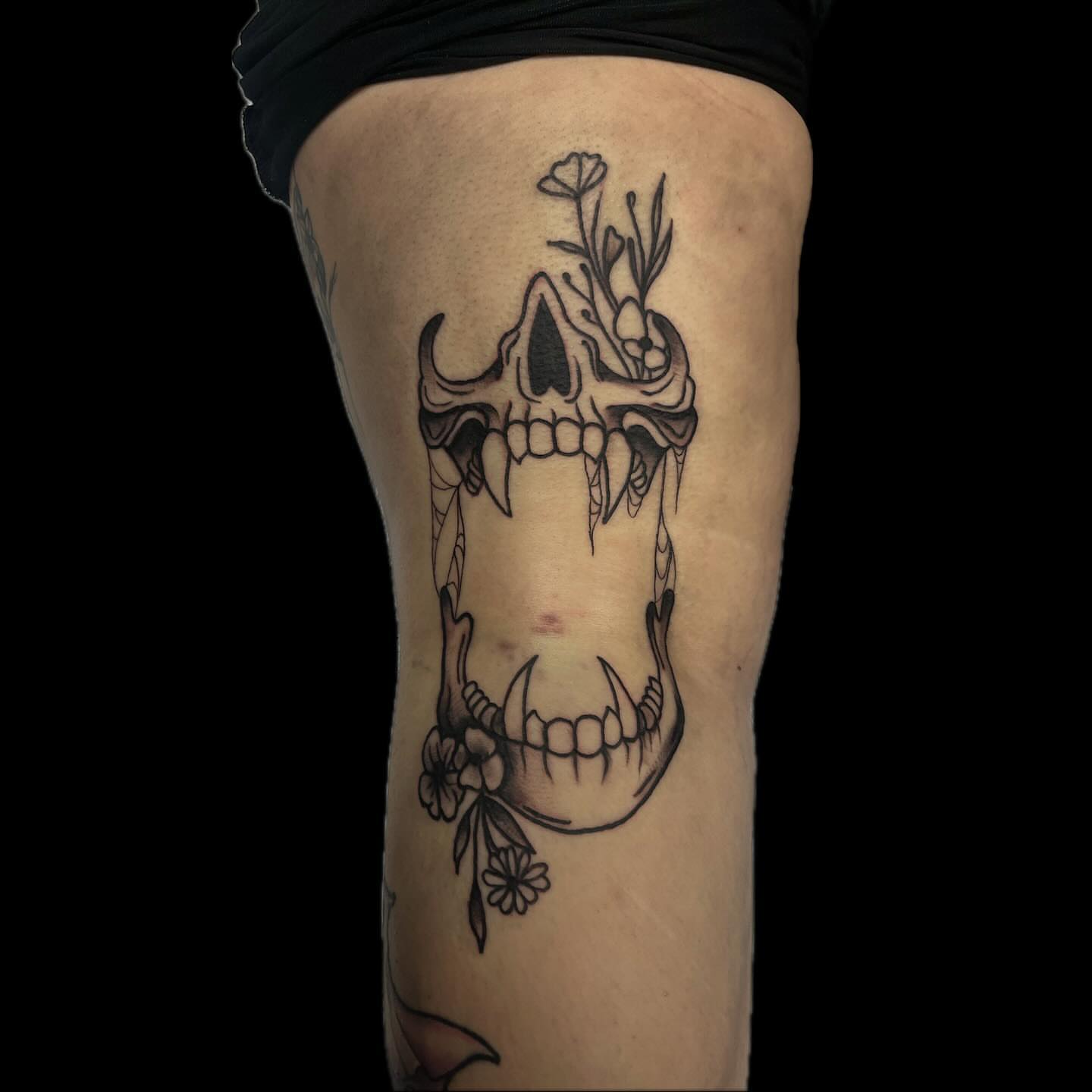 Tattoo by @oledanink — black_and_grey