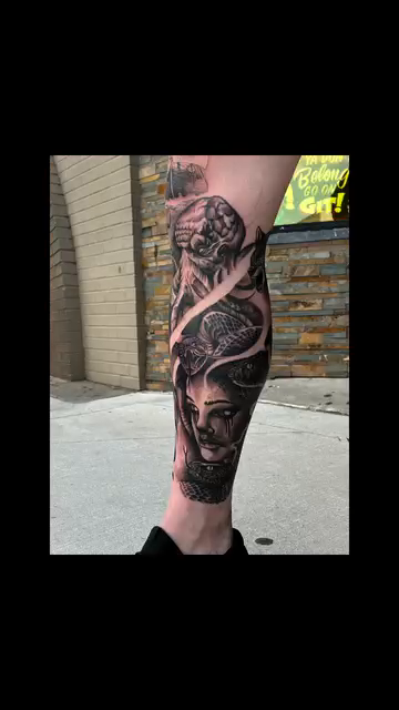 Tattoo by @lujanink — black_and_grey, realism