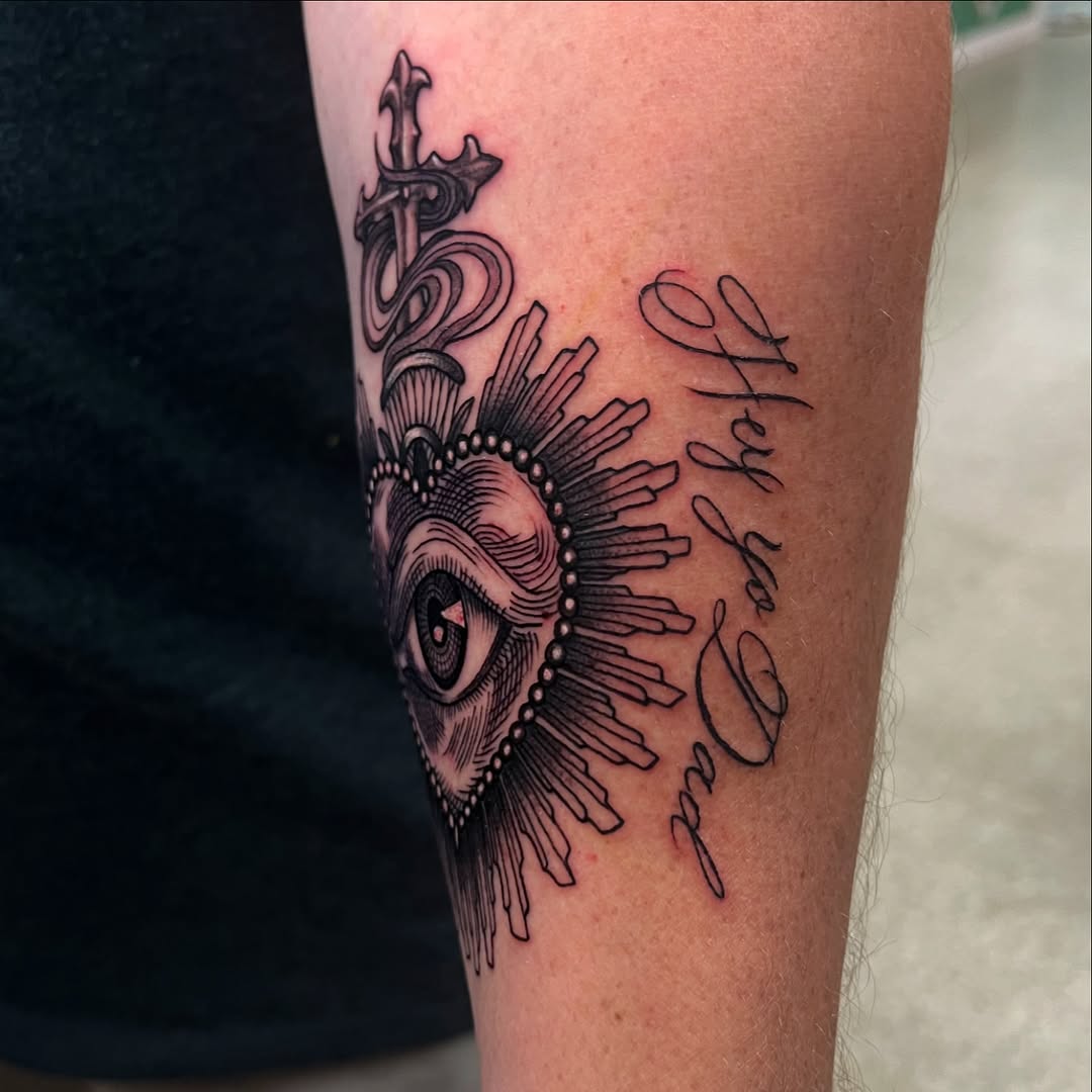 Tattoo by @evamohrman — black_and_grey, lettering_script
