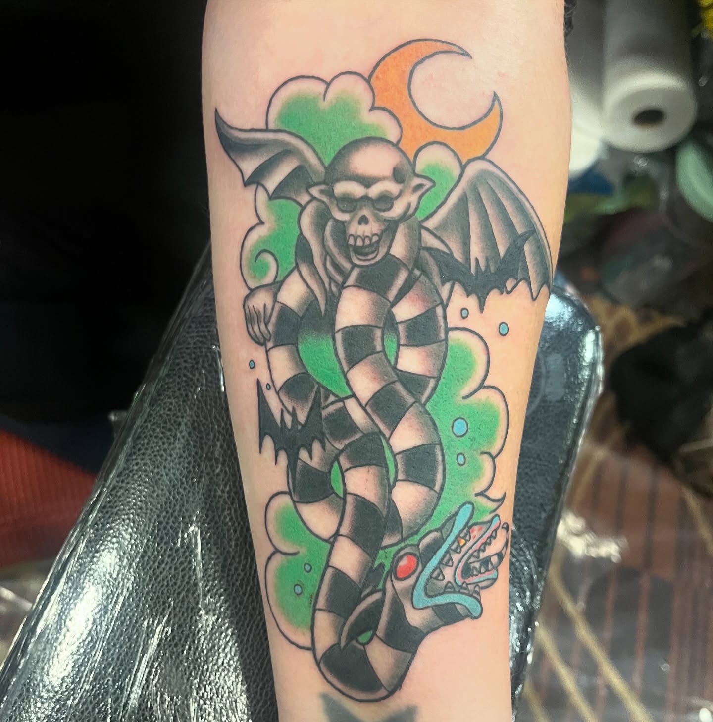 Tattoo by @fearlessfoxes — american_traditional, geometric