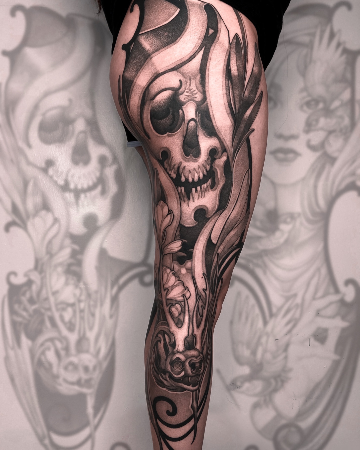 Tattoo by @kairo.tattooer — black_and_grey, realism