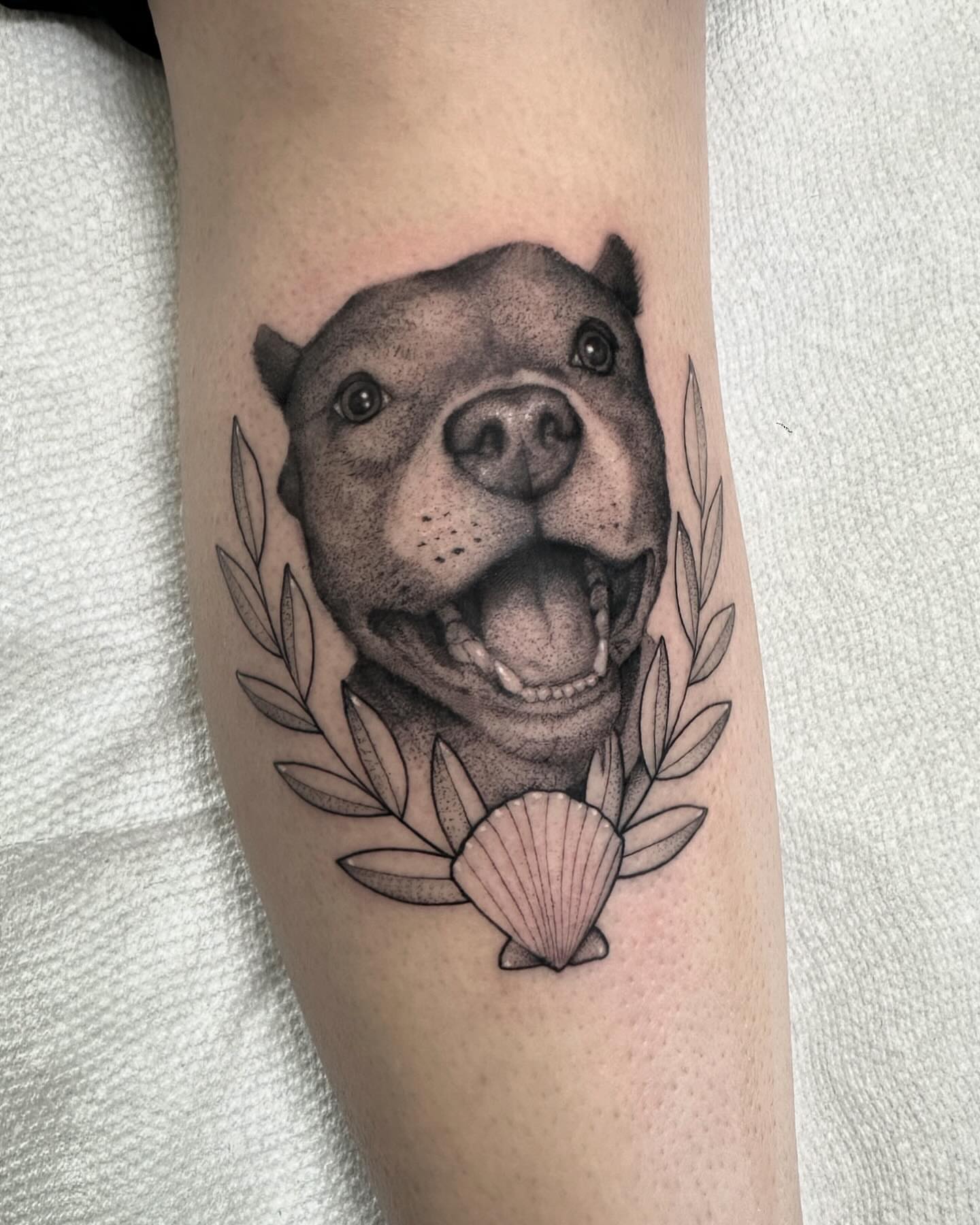 Tattoo by @feraleyes — dotwork, realism