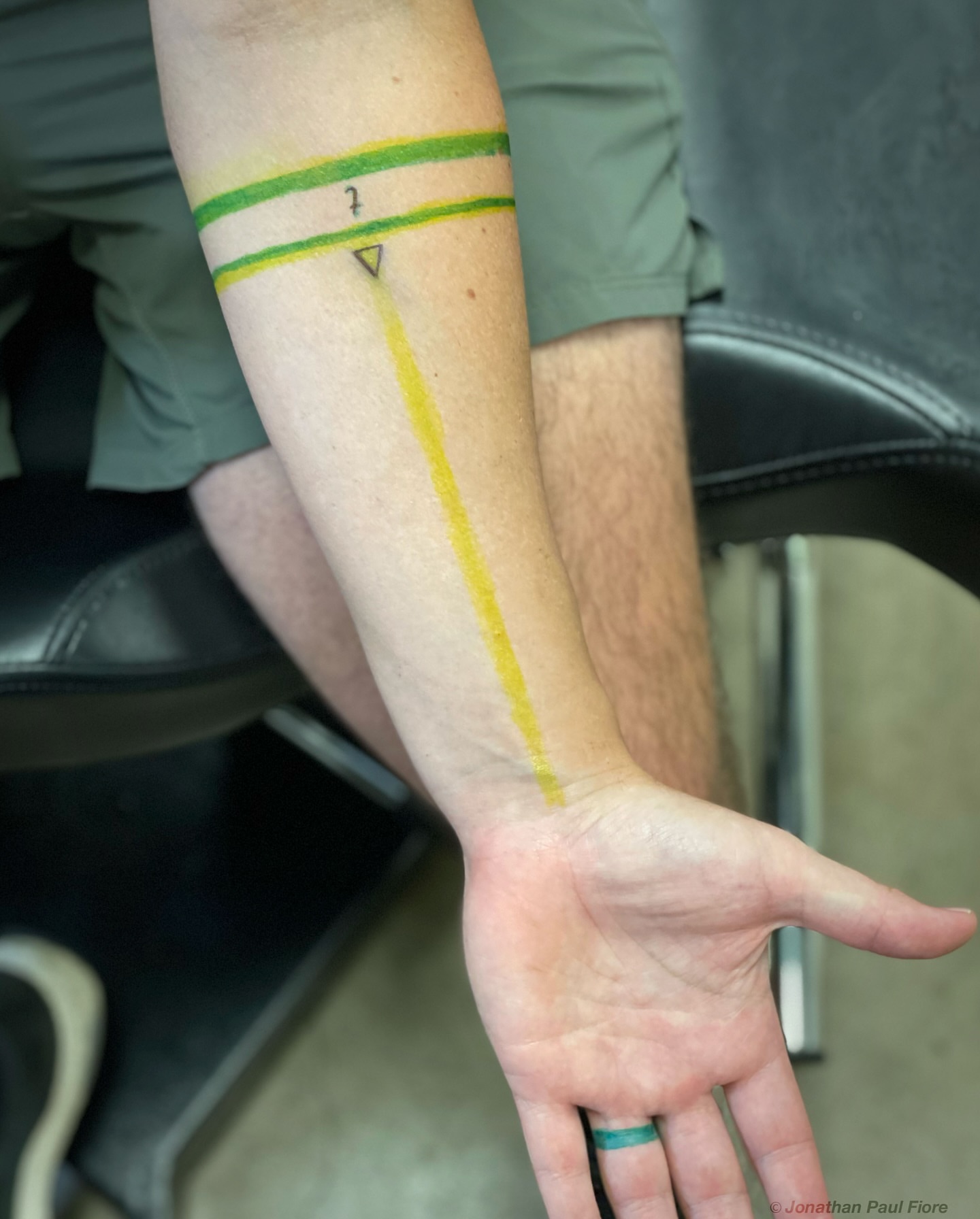 Geometric design geometric tattoo on the forearm by Jonathan Paul Fiore, Austin, Texas