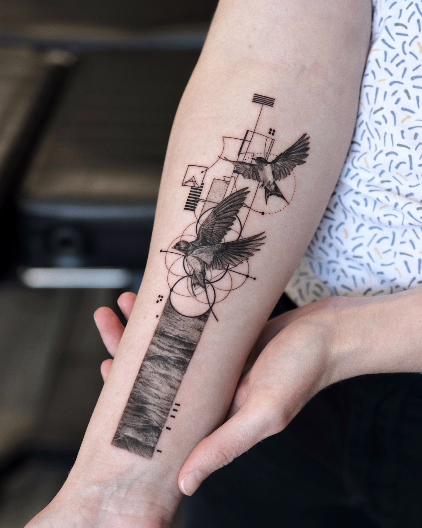 Tattoo by @gayitattoo — geometric, black_and_grey