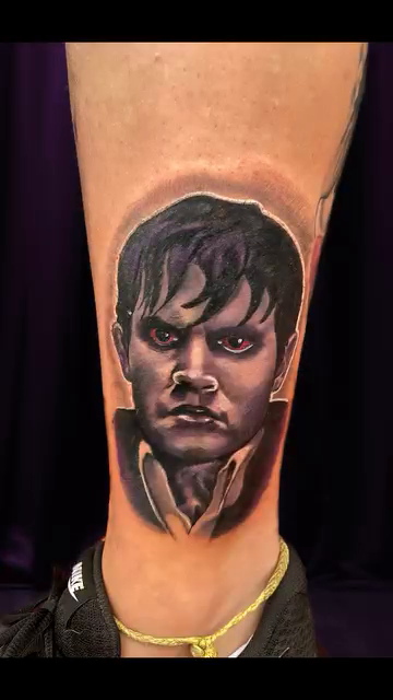 Portrait of Barnaby realism tattoo by Nick Harrison, Dayton, Ohio