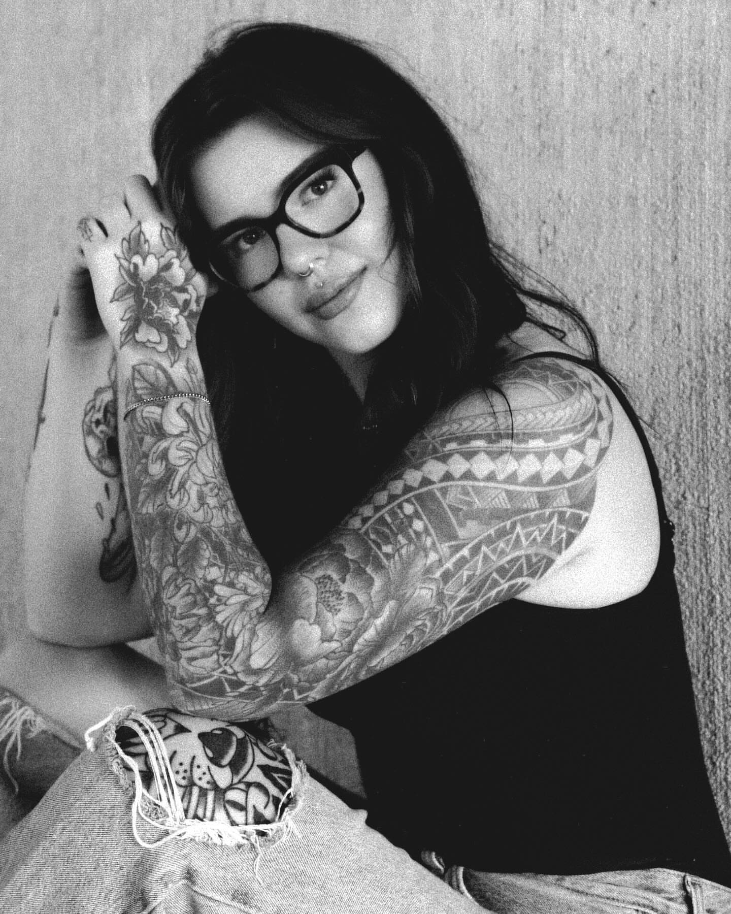 Tattoo by @bloomxkali — black_and_grey