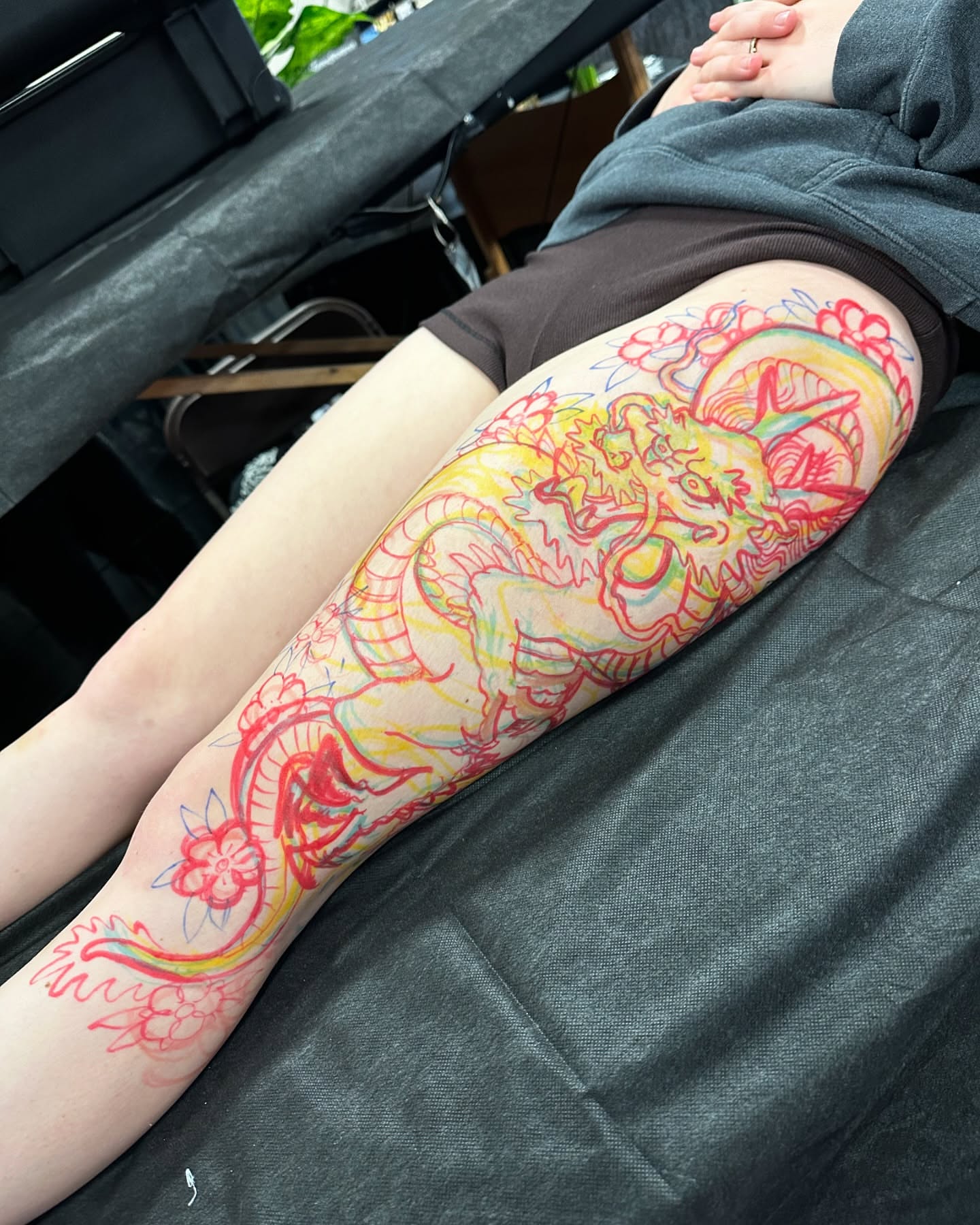 Dragon japanese irezumi tattoo on the thigh by Forrest Henderson 森