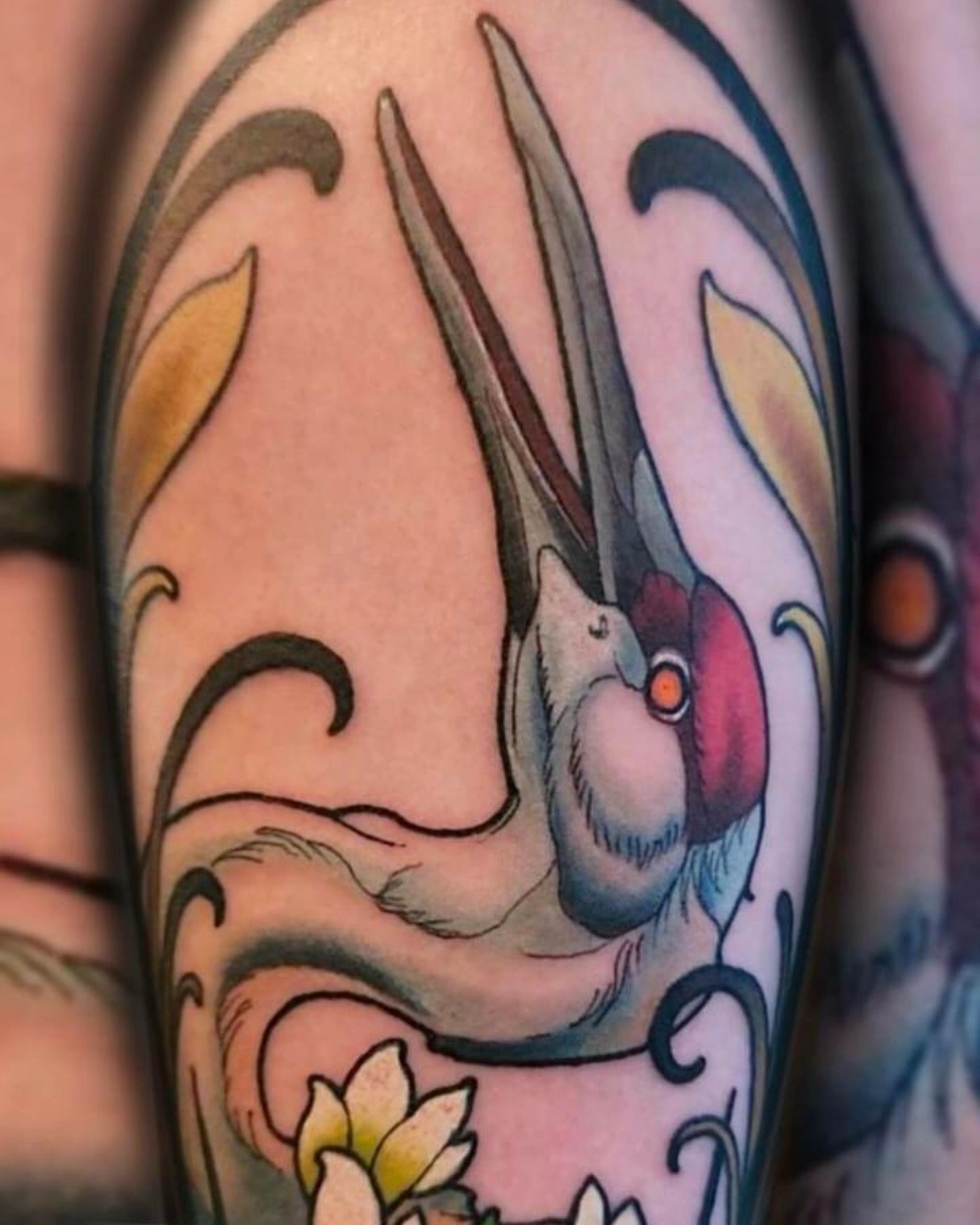 Rabbit American traditional tattoo on the forearm by Mario Romero