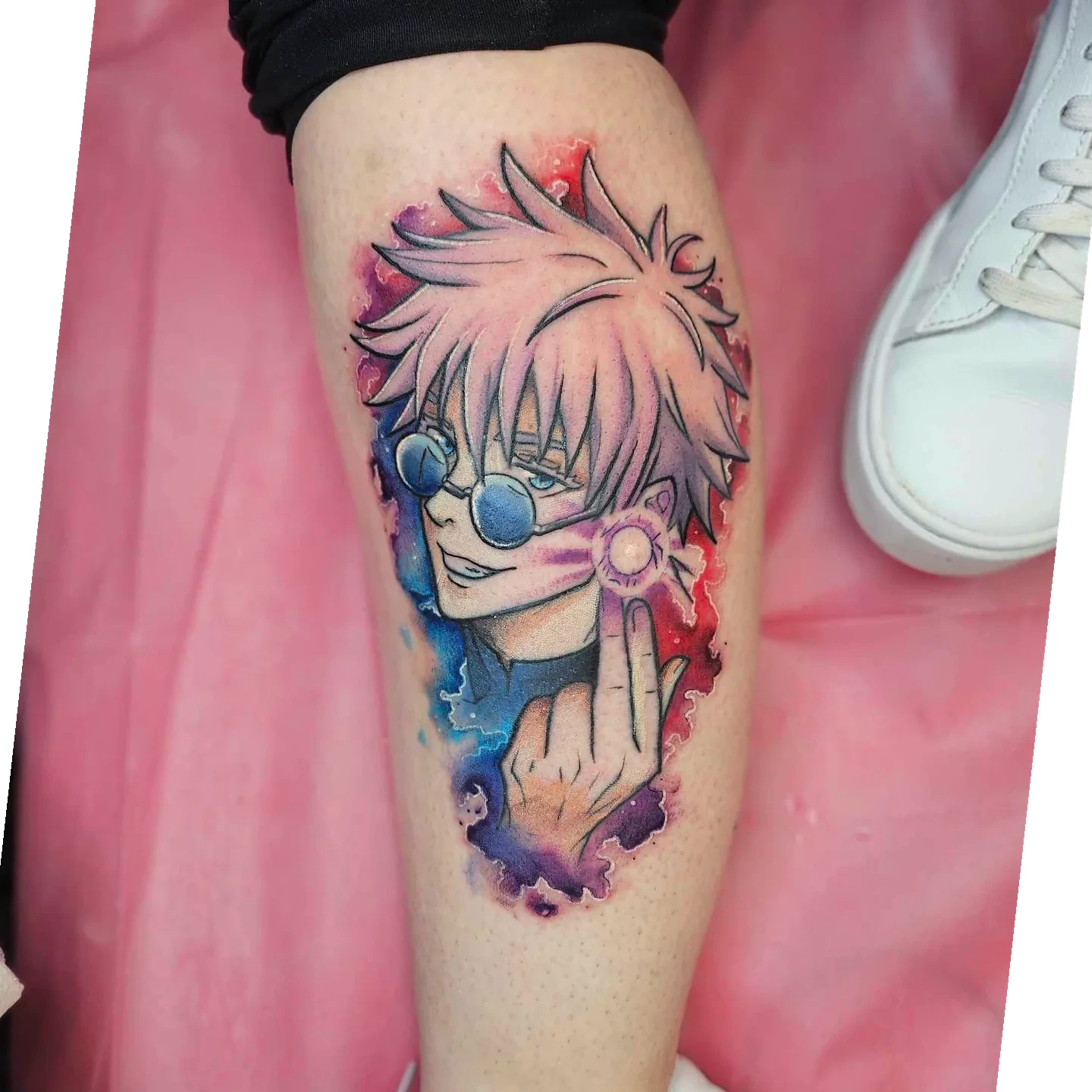 Tattoo by @harley_makes_tattoos — anime, watercolor