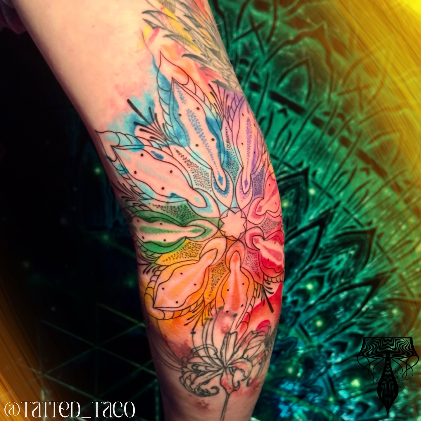 Tattoo by @tatted_taco โ watercolor