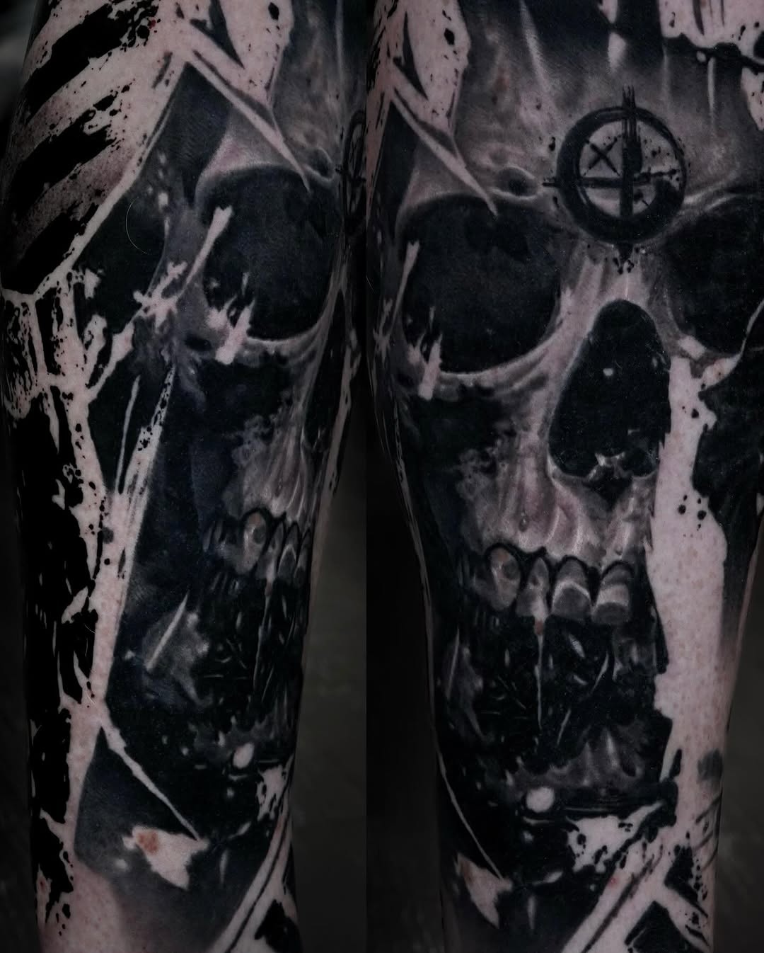 Tattoo by @facundogiltattoo — black_and_grey, dark_realism