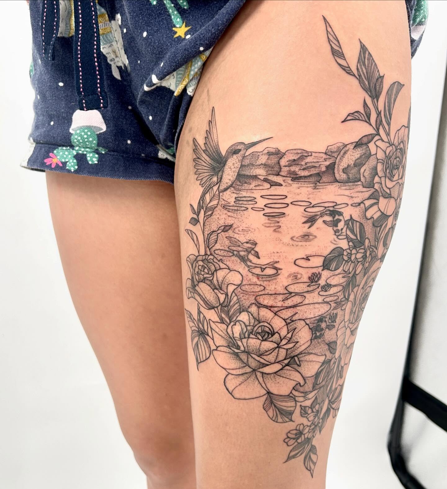 Tattoo by @notmarytattoos — dotwork, realism