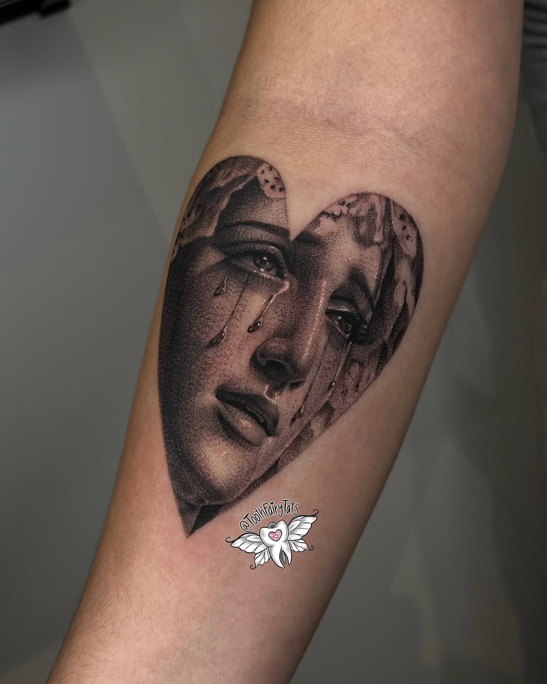 Tattoo by @toothfairytats — realism, dotwork
