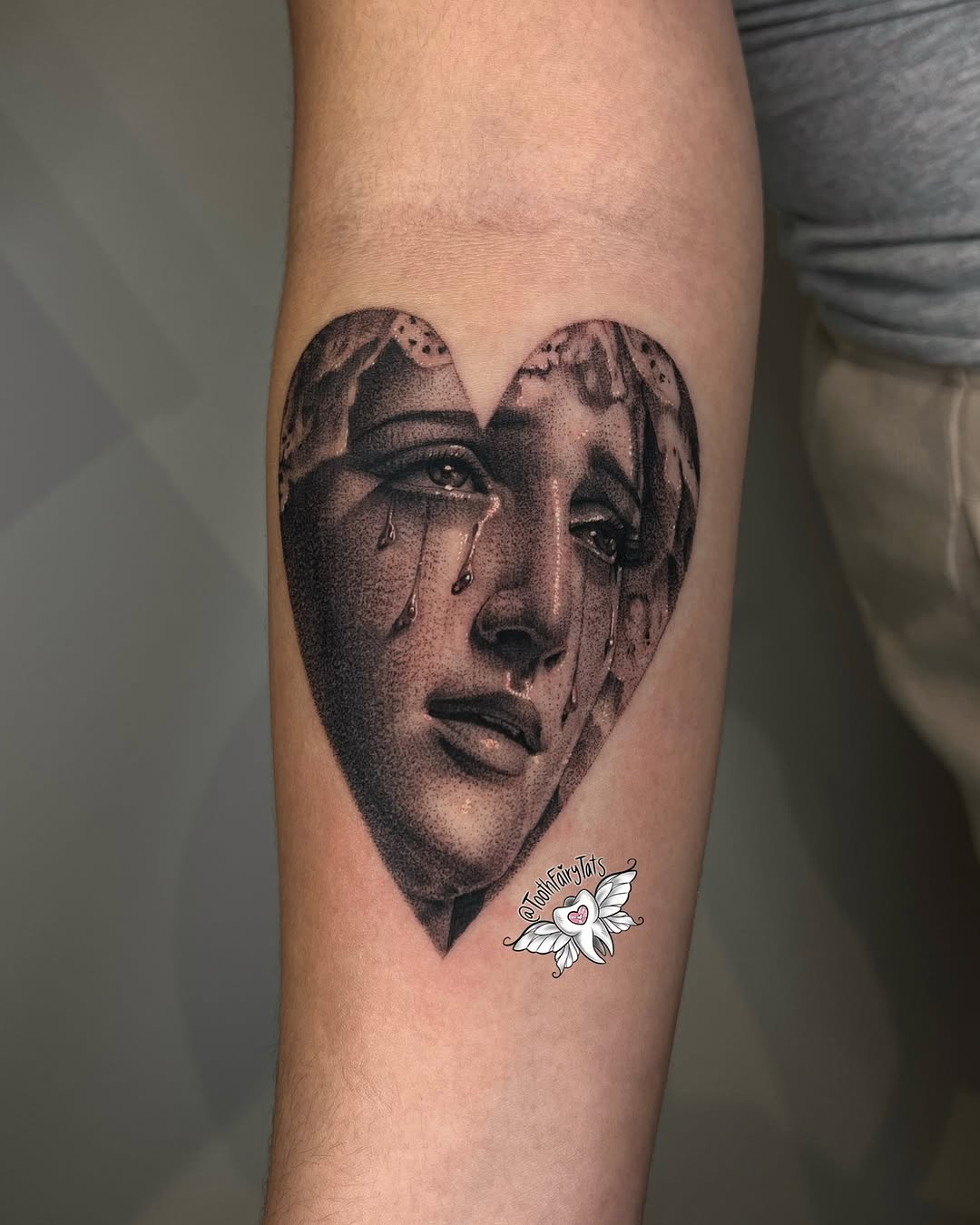 Tattoo by @toothfairytats — realism, dotwork