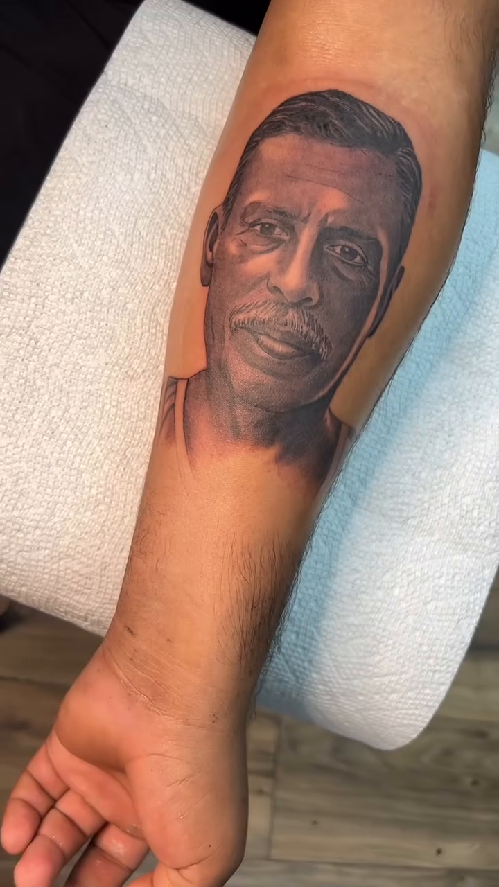 Portrait of a man realism tattoo by Luis VP