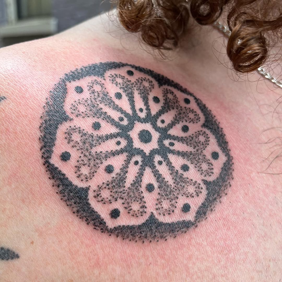 Tattoo by @f_u_z_z_z_z_ — dotwork, geometric
