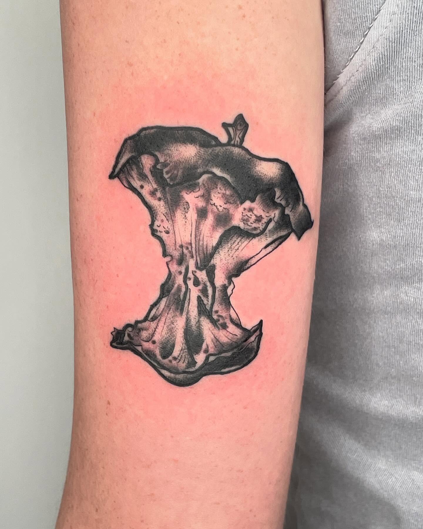 Abstract form black and grey tattoo on the forearm by G. Clover ⚧︎, Chicago, Illinois