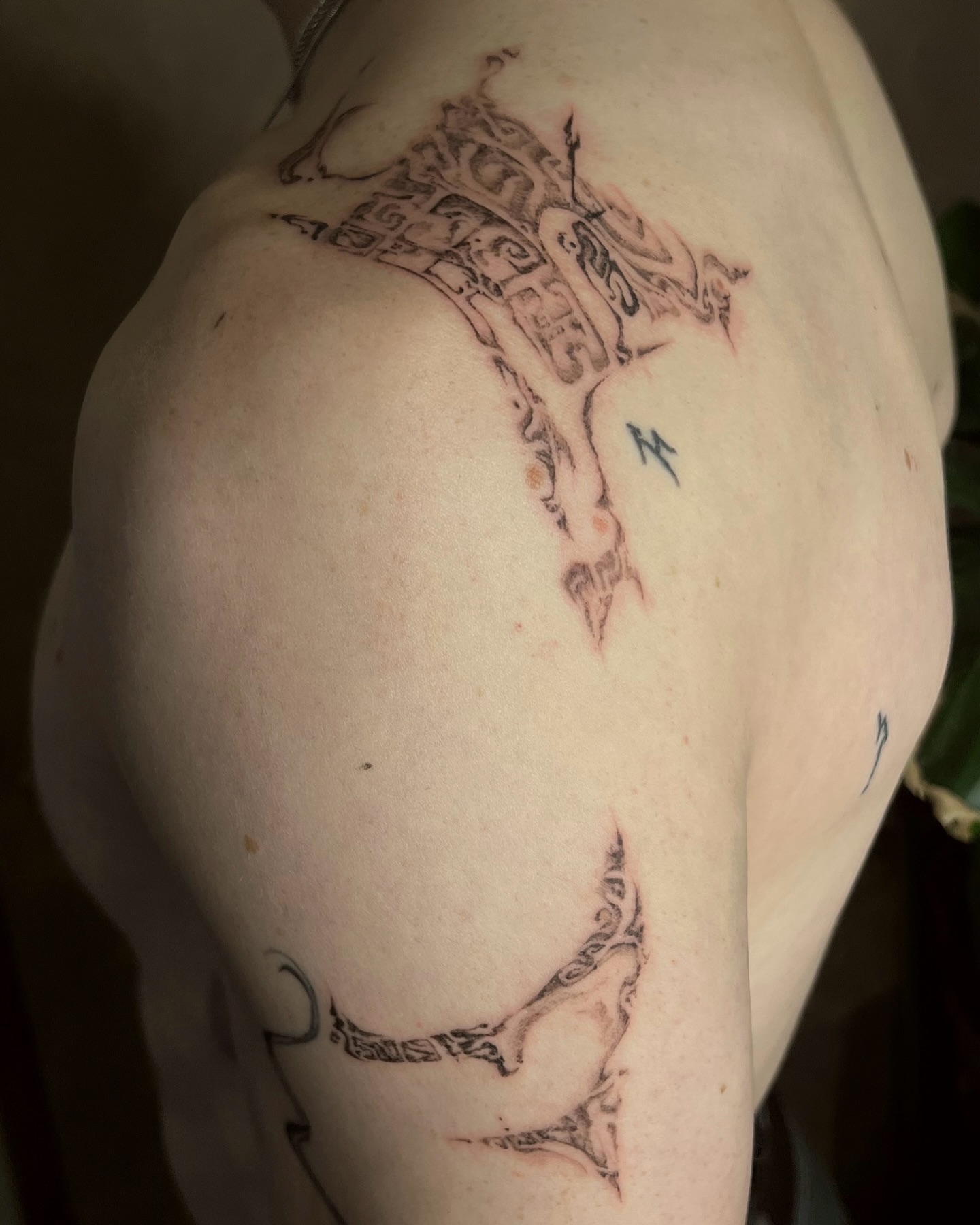 Tattoo by @orbritual — black_and_grey