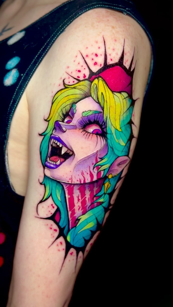 Tattoo by @zenfullart β new_school, trash_polka