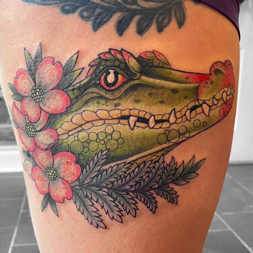 Tattoo by @ginnytattoo — american_traditional, dotwork