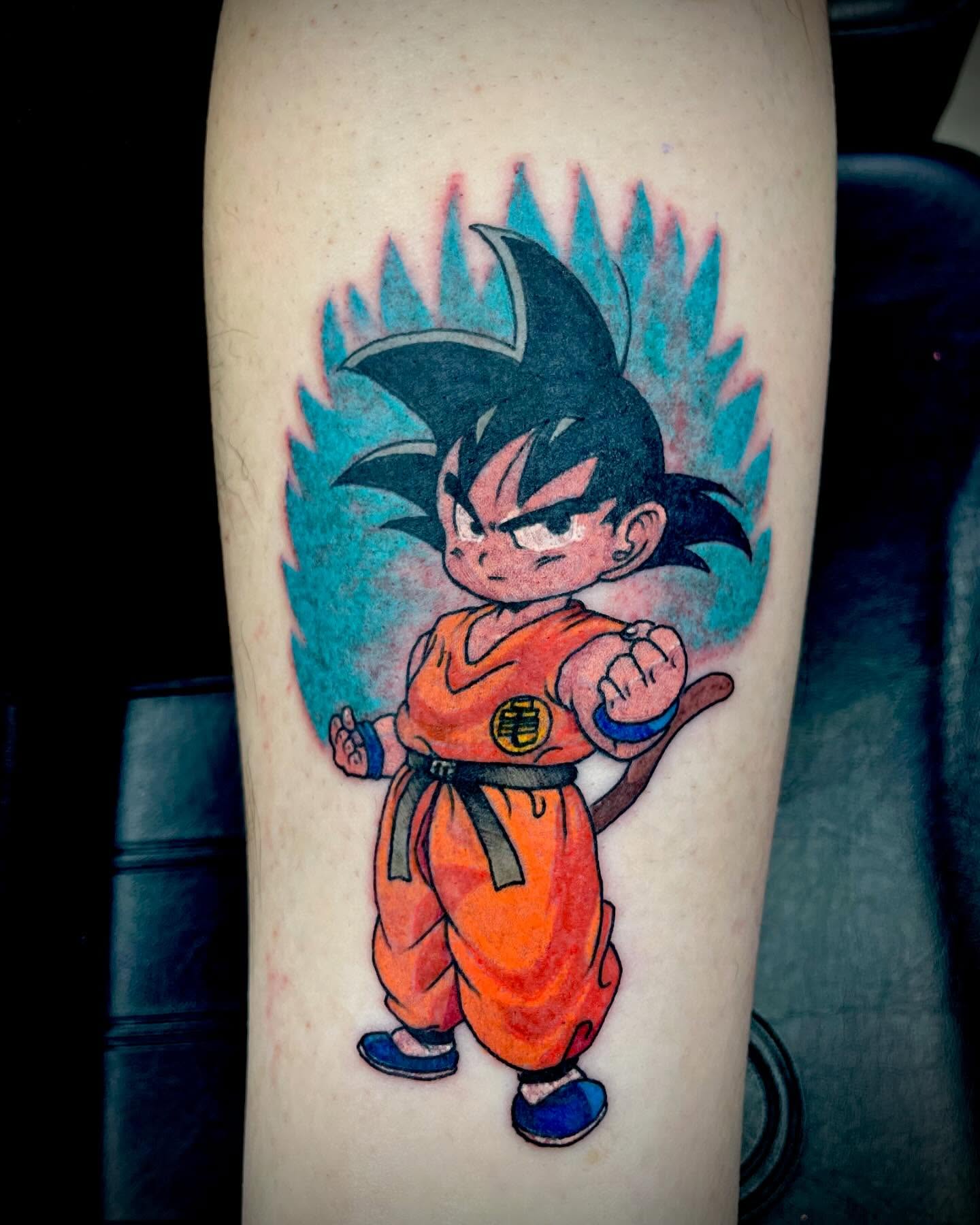 Goku anime tattoo on the forearm by tattoos by lego