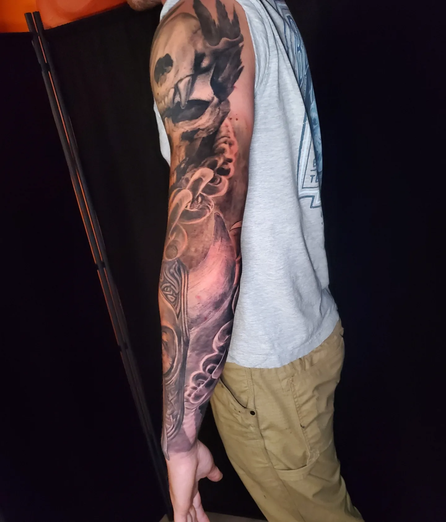 Tattoo by @mandrewtattoo — realism, dark_realism