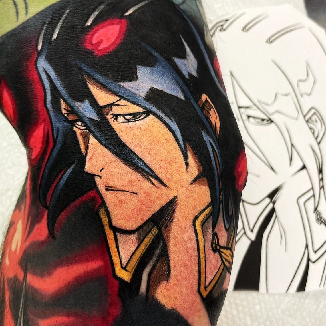 Anime character anime tattoo on the forearm by Bold Anime Tattoos