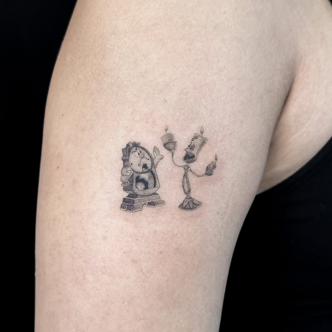 Minimalist tattoo on the thigh by INK by CEE