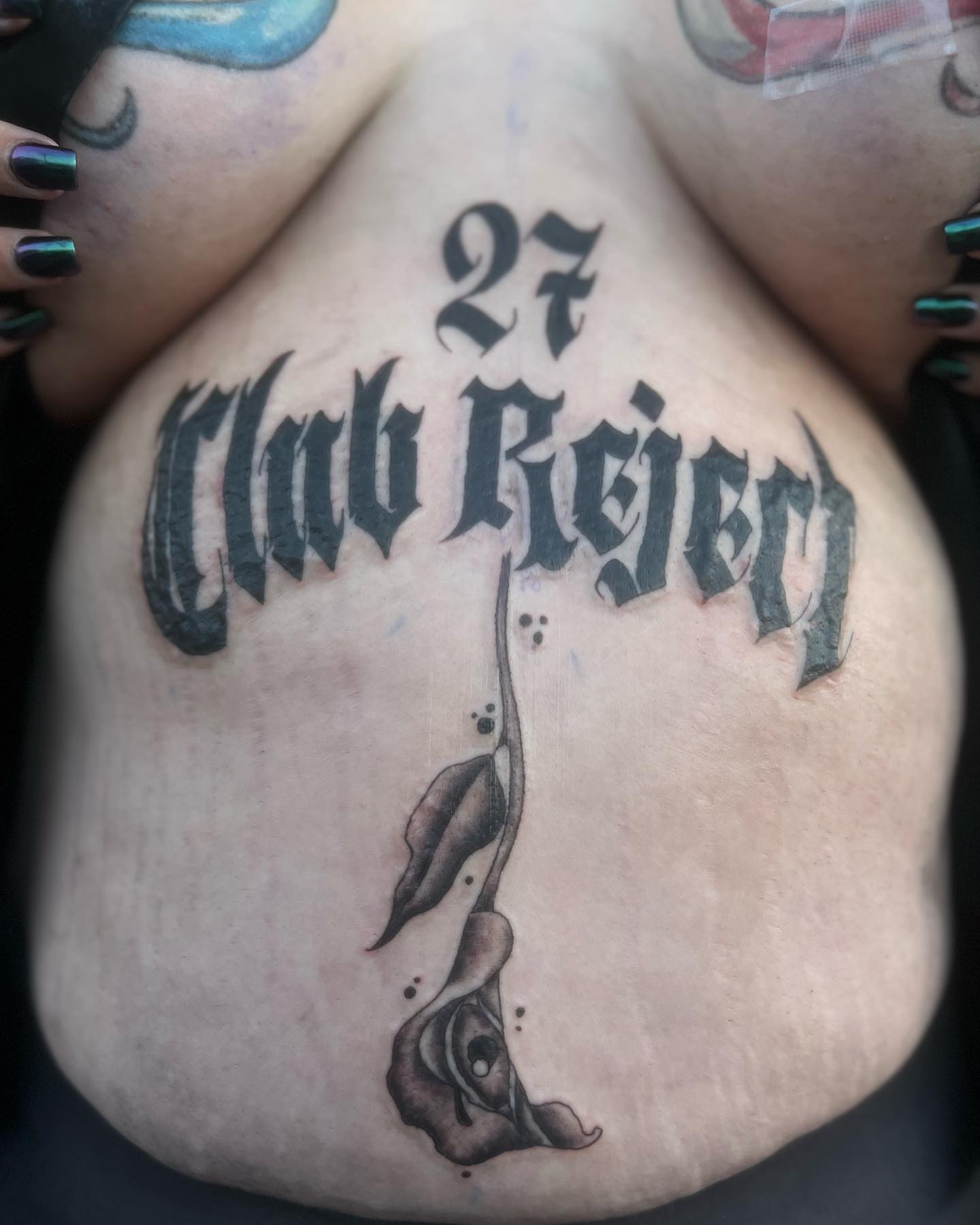 Tattoo by @inkedbykz — black_and_grey, lettering_script