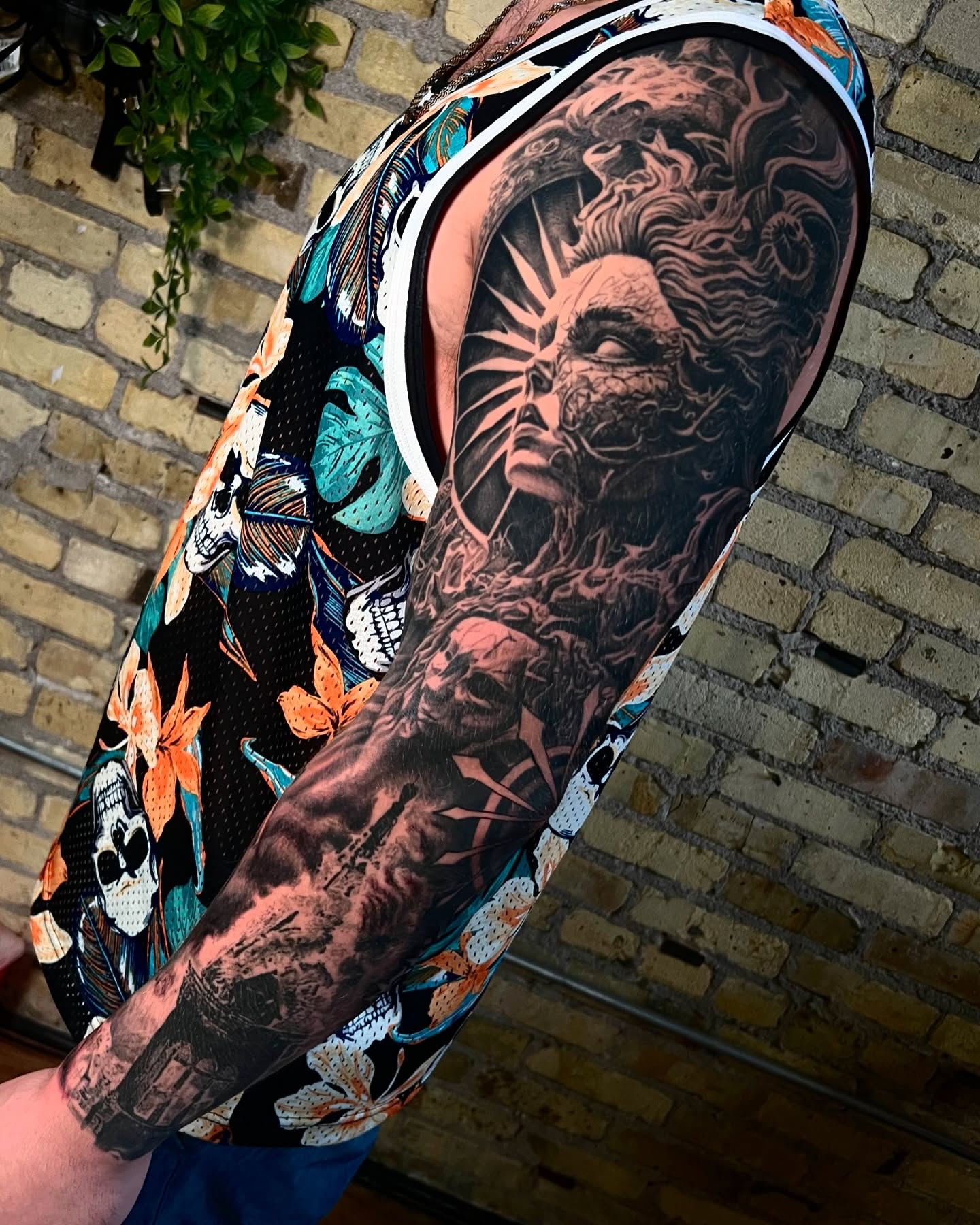 Tattoo by @aaronthomastattoos — black_and_grey, realism