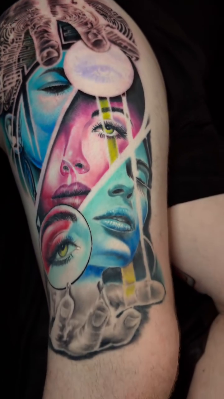 Tattoo by @mrgrouchtattoos — realism, geometric