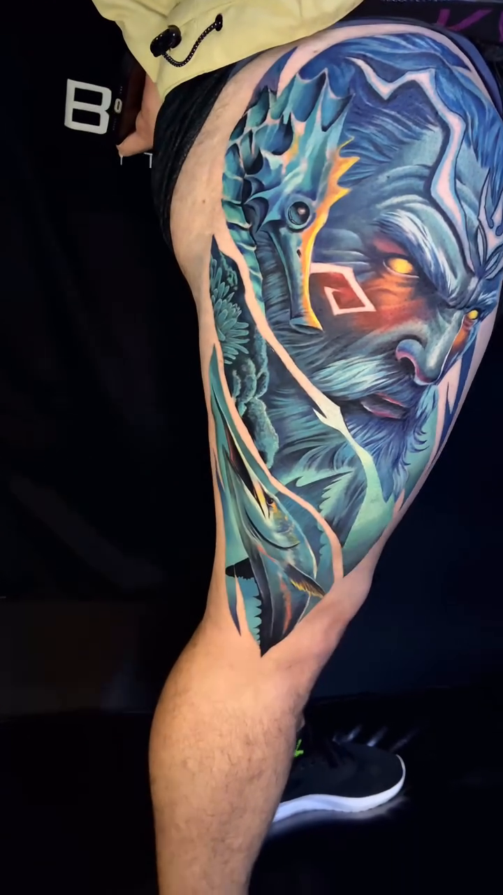 Mythical creature portrait realism tattoo by Bishop Tattoo